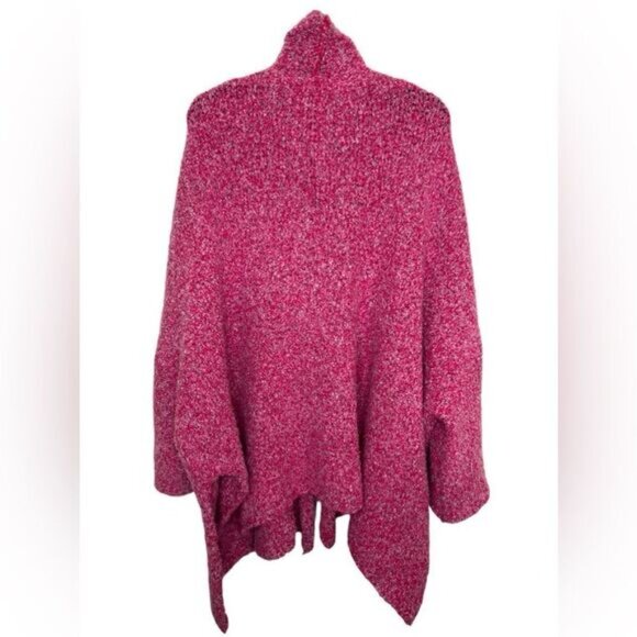 Free People Pink Prickly Pear Boho Oversized BFF Open Cardigan Large - Picture 3 of 14